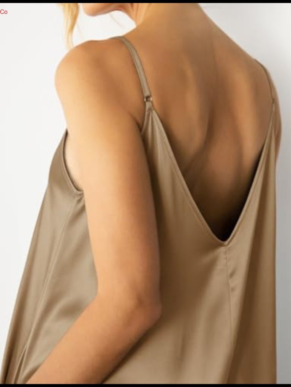 Satin Wide Leg Jumpsuit Adjustable Spaghetti Strap V-Neck Sleeveless Dressy - Picture 3 of 6